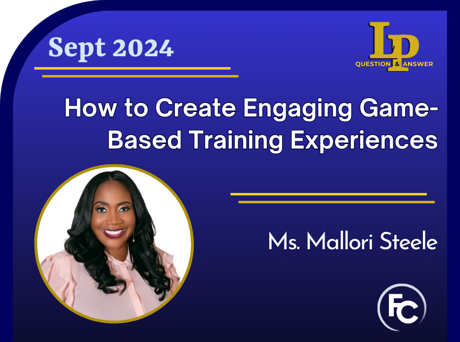 Card with link to recording of LPQ&A Sept How to Create Engaging Game-Based Training Experience with Mallori Steele